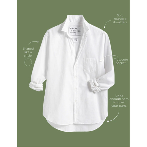 Frank & Eileen EILEEN Famous Denim Relaxed Shirt in Distressed Wash L NWOT $278 - Picture 11 of 14